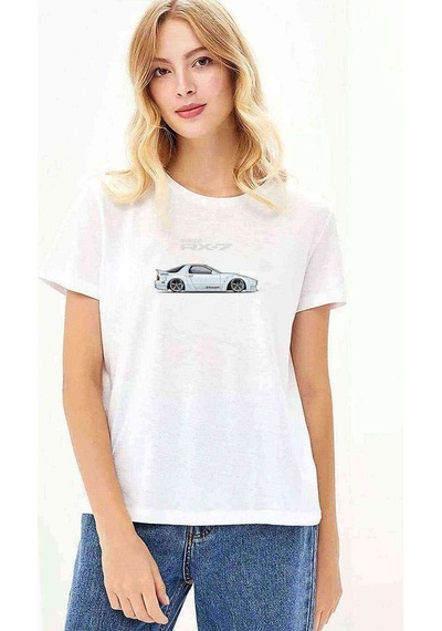 Bodykit Rx7 Baskılı Beyaz Kadın Tshirt