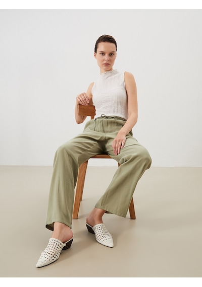 Lcw Comfort Haki Beli Lastikli Modal Karışımlı Kadın Pantolon