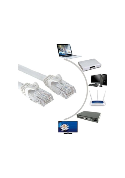 Cat6 Kablo Ethernet Internet Adsl Kablosu Fabrikasyon - 20 Metre