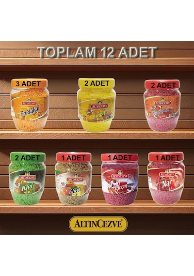 Altıncezve Granül Oralet 12'li Paket 300gr X 12 Adet Portakal,limon,kuşburnu,kivi,elma,nar,tarçın 300 G