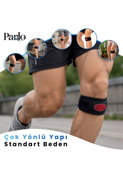 Parlo Ortopedik Tendon Bandı 2'li Set Ayarlanabilir Silikon Pedli Diz Altı Destek Bandı
