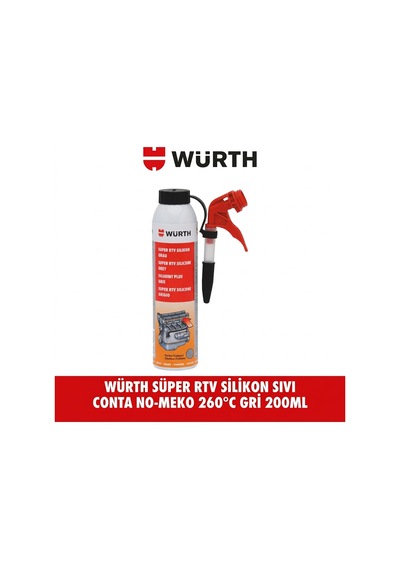 Würth Süper Rtv Silikon Sıvı Conta No-meko 260 C Gri 200 Ml Yüksek Sıcaklık Dayanımlı Sızdırmazlık Bileşiği