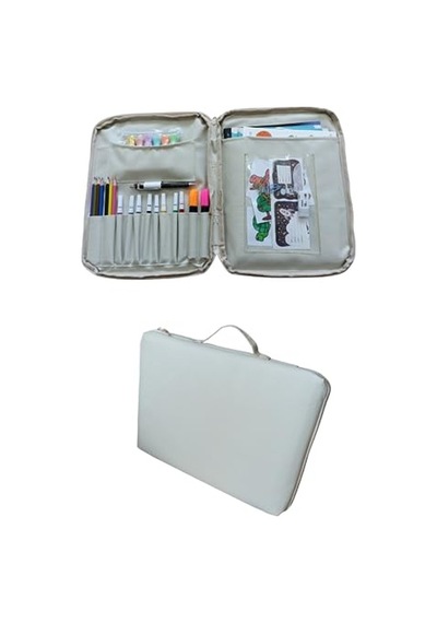 3 Resim Çantası Kalemlikli Defter Boya Malzemeleri Aktivite Çantası Unisex Kırtasiye Çantası