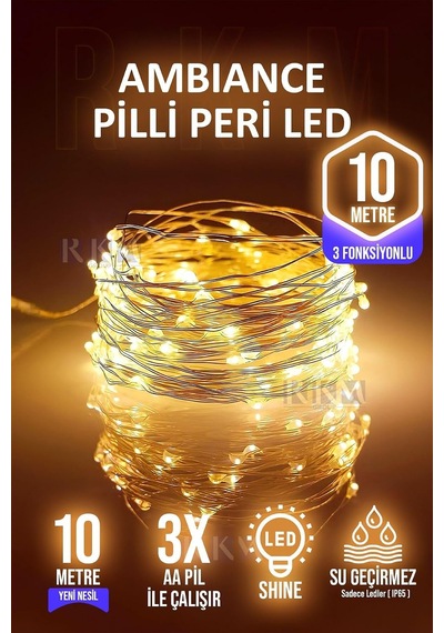 10 Metre Gün Işığı 3 Foksiyonlu Peri Led Aydınlatma Dekoratif Animasyonlu Çok Renkli
