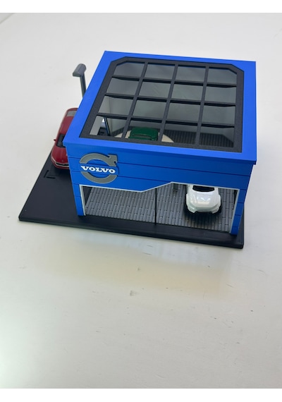 3d Baskı 1/64 Ölçekli Volvo Showroom Tasarımlı Diorama Araç Sergileme Garajı