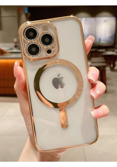 Apple Uyumlu iPhone 14 Pro Max Tam Köşeleri Renkli Şeffaf Kamera Korumalı Magsafe Luxury Kılıf