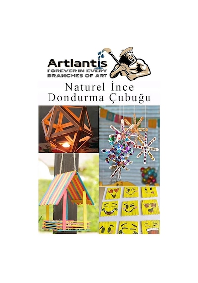 Dar Dil Çubuğu 50 Adet Ahşap Dondurma Çubuğu Naturel Maket Hobi Okul Proje Tasarım