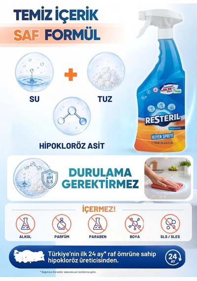 Buzdolabı Koku Giderici Sprey 750ml Günlük Yüzey Dezenfektanı Küf Temizleyici Buzdolabı Temizleyici Sigara Kokusu 10'lu Set