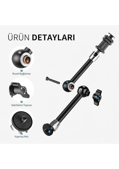 Premium Profesyonel Magic Arm Dslr Kamera Tutucu Süper Kelepçeli Mengene Stand, 1/4 3/8 Dişli Flaş P
