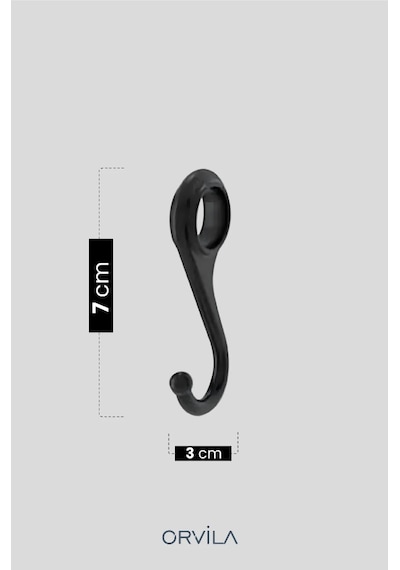 Siyah Metal Mutfak Ve Banyo Askısı Çok Amaçlı 8 Kancalı Askı Demiri Maxi 72 Cm