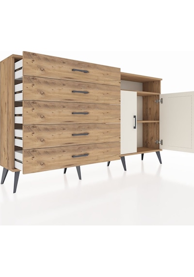 Arges Konsol 2 Raflı 5 Çekmeceli 2 Kapaklı 176x30x99 Çam-aytaşı/ç Çam-aytaşı/çam Arges Konsol 2 Raflı 5 Çekmeceli 2 Kapaklı 176x30x99 Çam-aytaşı/ç Çam-aytaşı/çam