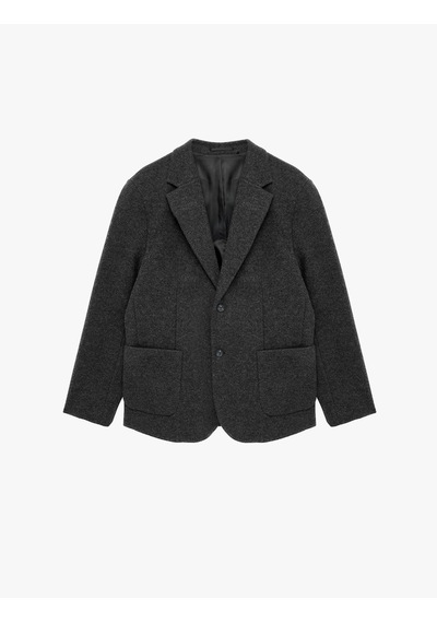 Koton Uzun Kollu Cepli Mono Yaka Kaşe Blazer Ceket Antrasit 6sam50004hw