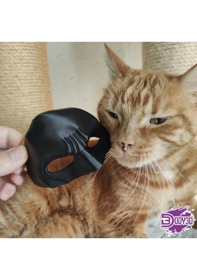 Siyah Batman Tarzı Takılabilir Kedi Maskesi