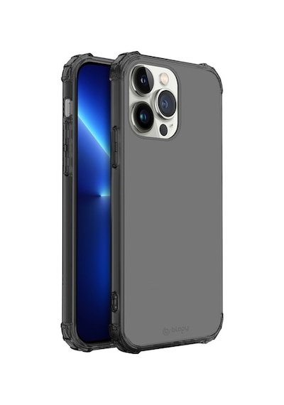 Apple Uyumlu iPhone Blogy 13 Pro İle Crystal Fit Kılıf Smoke Black Siyah