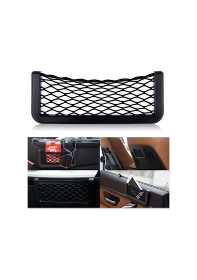 Araç İçin Yapışkan File Tipi Telefon Ve Aksesuar Saklama Aparatı 14,5x8 Cm