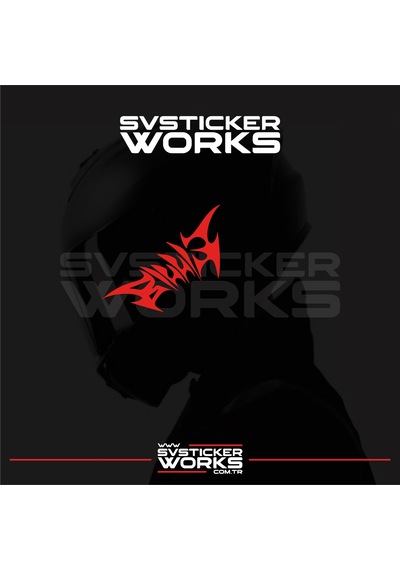 Billie Yazılı Kask Sticker Tüm Kasklar Uyumlu Tek Yön 1 Adet Kırmızı