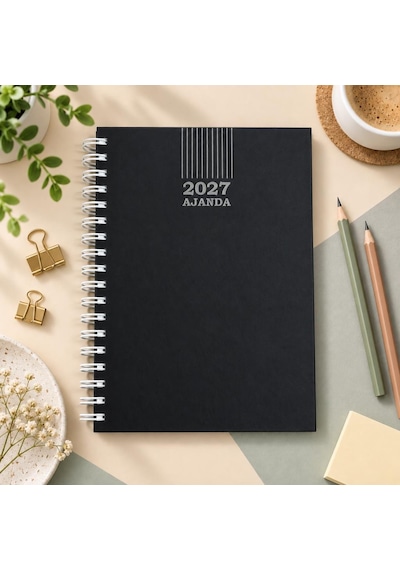 Ofisinn 2027 17x24 Cm Sert Kapak Spiralli Günlük Ajanda Planlayıcı Siyah