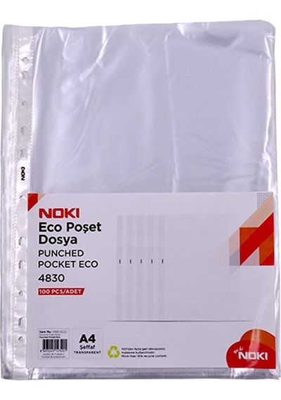 Noki Eco Poşet Dosya 100'lü Set 5 Paket Gönderilir 100 Adet