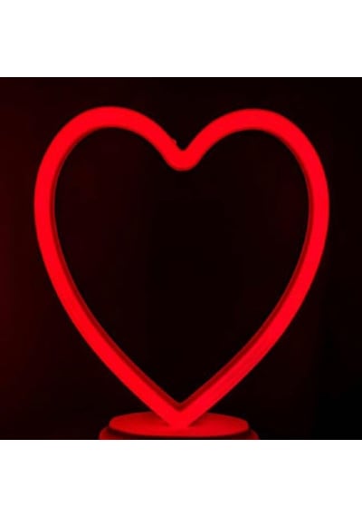 KIRMIZI KALPLİ LED IŞIK YILBAŞI IŞIKLARI DECOR HEART RED LED LİGHT PİLLİ LED IŞIK KIRMIZI NEON LED IŞIK