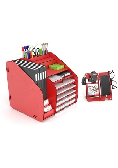 Fx-xl Modest - 6 Renk - A4 Evrak Rafı Masaüstü Organizer Kırmızı - 39484074 Kırmızı