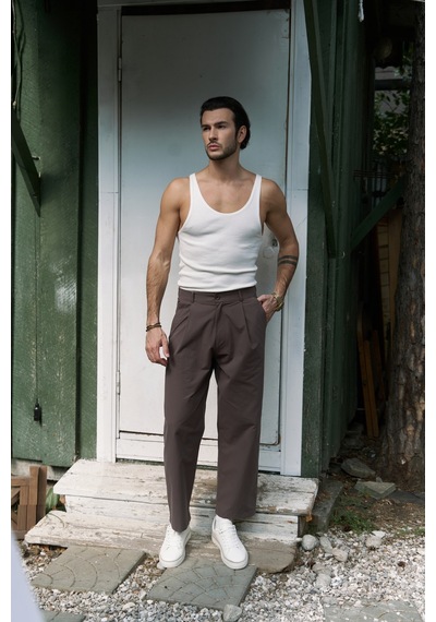 Mai Collection Mai Studios Co. Sergio Düğmeli Kahve Erkek Pantolon Kahve