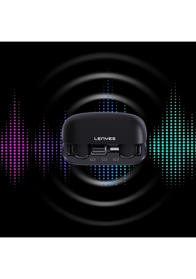 Lenyes Lm206 Dijital Led Göstergeli Type-c Portlu Kablosuz Yaka Mikrofonu Siyah