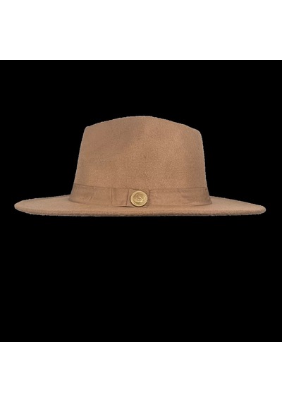 Twingold İsme Özel Panama Fötr Şapka - Ab01004 - Camel Camel