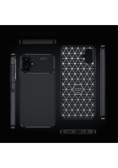 Samsung Galaxy Uyumlu A06 Kılıf Focus Carbon Silikon Kapak Siyah