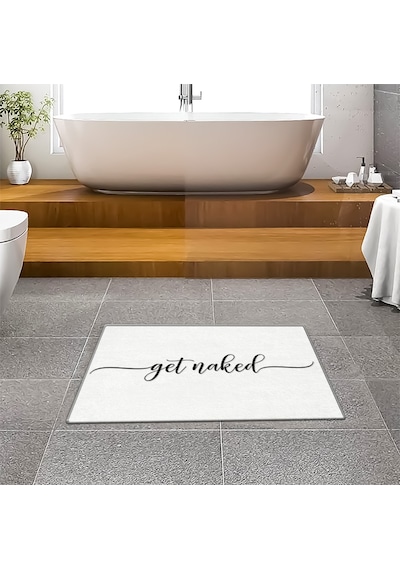 Evaşk Banyo Paspası İpeksi Kadifemsi Halı Yüzey Kaymaz Taban 40x60 BM00140B Beyaz