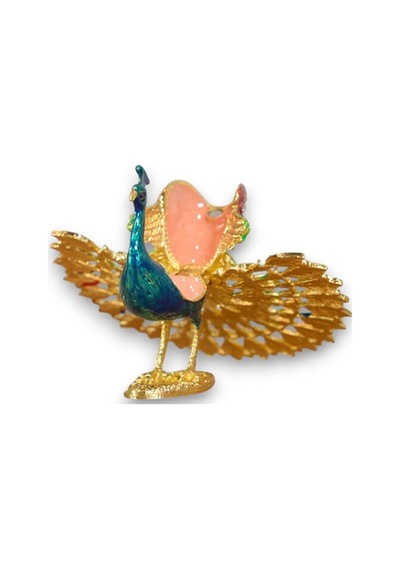 Yukarı Kuyruklu Tavuskuşu Biblo Gösterişli & Lüks Dekoratif Biblo 13 X 13 CM 727616781