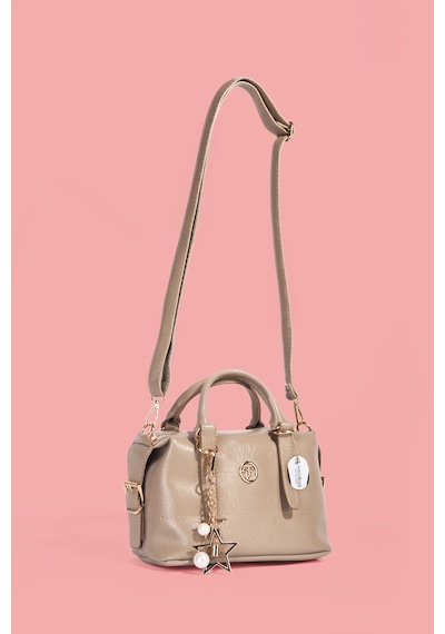 Westbag Kadın Parlak Rugan Deri Star Charm Detaylı El Ve Omuz Askılı Çanta Krem