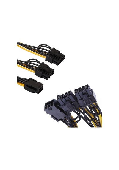 PCI E 6 pin to 6+2 8 pin dual ekran kartı power kablo