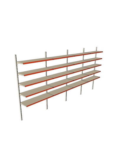 6 Katlı 4'lü Duvara Monte - Standart Market Rafı Mavi-40x75 Cm Mavi