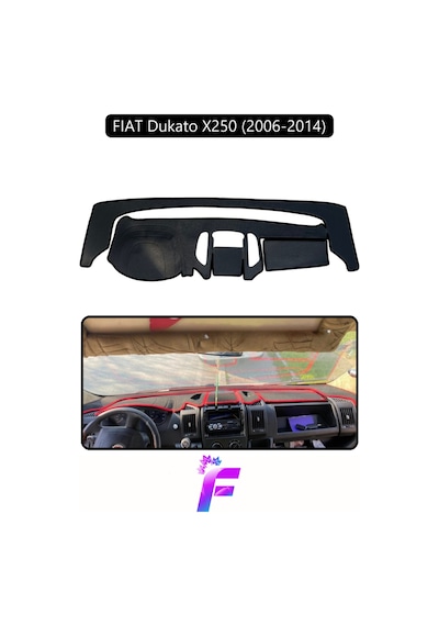 Fıat Ducato 2006-2014 Torpido Örtüsü Güneşten Korur Kolay Montaj Tam Uyum Tam Koruma E54 Siyah