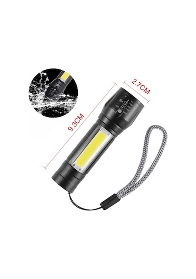 Ollevra Mini El Feneri Kutulu Led Kamp Ve Acil Durum El Lambası Taşınabilir Plastik Gövde Siyah