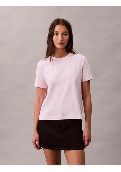 Calvin Klein Kadın Marka Logolu Günlük Kullanıma Uygun Pembe T-shirt Lv047e813g Tn9