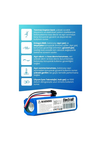 Dreame L10s Pro Ultra Uyumlu Batarya 5200mah Robot Süpürge Bataryası Drel10spu