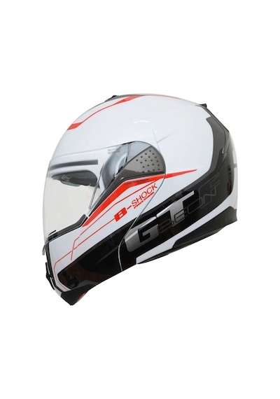 Beon B700 B-Shock Çene Açılır Vizörlü Kask Beyaz - Kırmızı