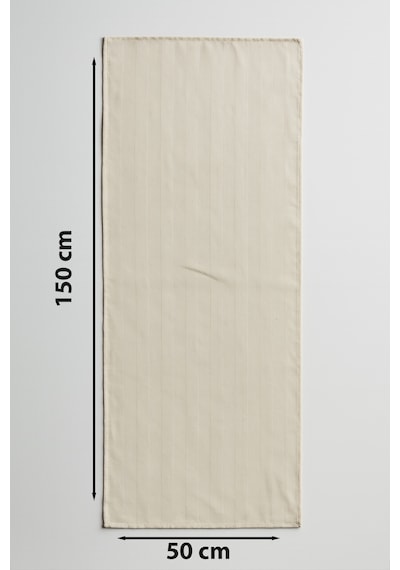 Krem Çizgili Pamuklu Şık Masa Runnerı 50x150 Cm Modern Ve Zarif Masa Örtüsü Runner Krem