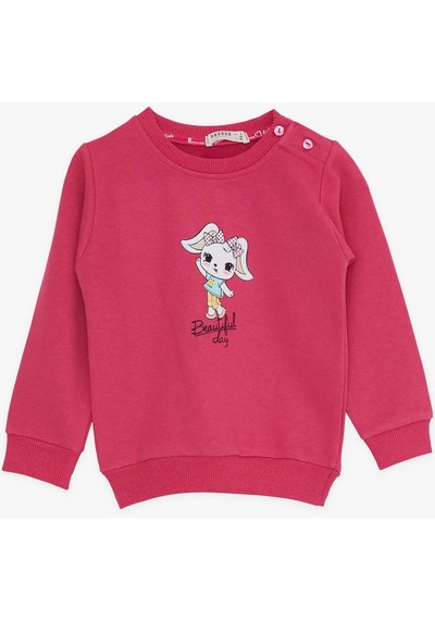 Breeze Kız Bebe Çocuk Pamuklu Eşofman Takım-13369-fuşya Fuşya