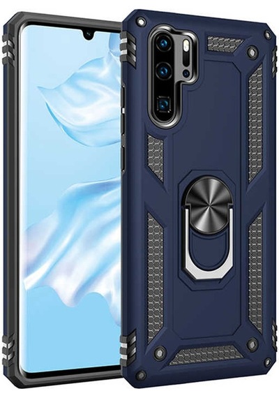 Huawei P30 Pro Kılıf Tank Zırh Yüzüklü Mıknatıslı Standlı Kapak Vega