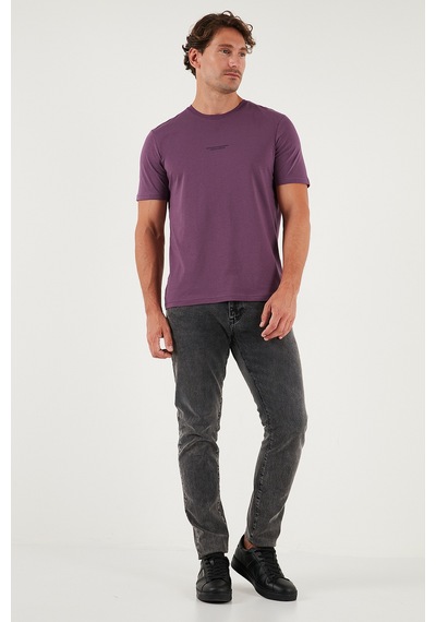 Buratti Pamuklu Baskılı Regular Fit Bisiklet Yaka Erkek T Shirt 59020205 Mürdüm