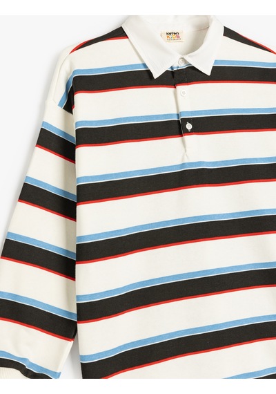 Koton Çizgili Uzun Kollu Düğme Detaylı Polo Yaka Sweatshirt Siyah Çizgili 5skg10355ak Siyah Çizgili Siyah Koton Çizgili Uzun Kollu Düğme Detaylı Polo Yaka Sweatshirt Siyah Çizgili 5skg10355ak Siyah Çizgili Siyah