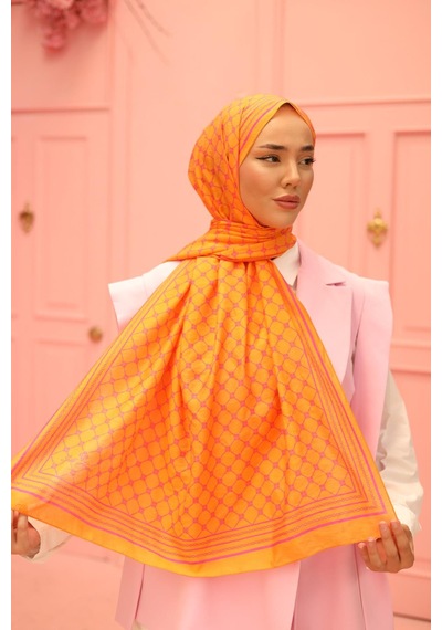 Silk Home Olinda Şal - 49005 - 21 Turuncu Pembe - Pembe Turuncu