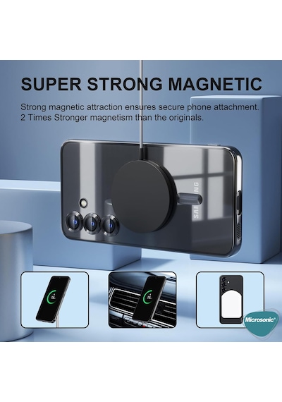 Microsonic Samsung Galaxy Uyumlu S25 Ultra Kılıf Magsafe Luxury Electroplate Mor -