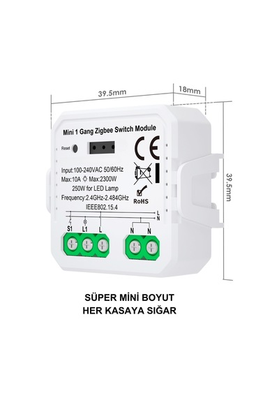 Tuya & EWelink Uyumlu Zigbee 10 A / 220 V Röle Akıllı Anahtar