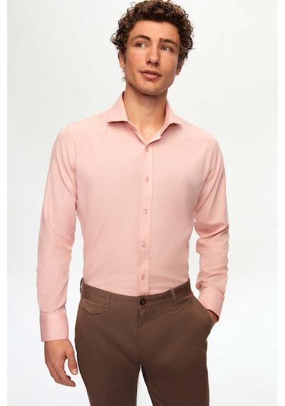 D'S Damat Ds Damat Slim Fit Gül Kurusu Klasik Kravatlık Uzun Kol Kolay Ütülenebilir Gömlek 2hf02ort5185 Gül Kurusu