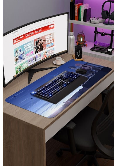 Bochi The Rock Anime V5 - 90x40 Xxl Gaming Kauçuk Kaymaz Taban Mouse Pad Fare Altlığı