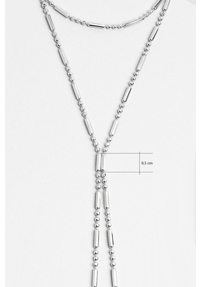 So Chic Minimal Stil 18 Ayar Beyaz Altın Kaplama 38 Cm Gümüş Şahmeran Rodyum