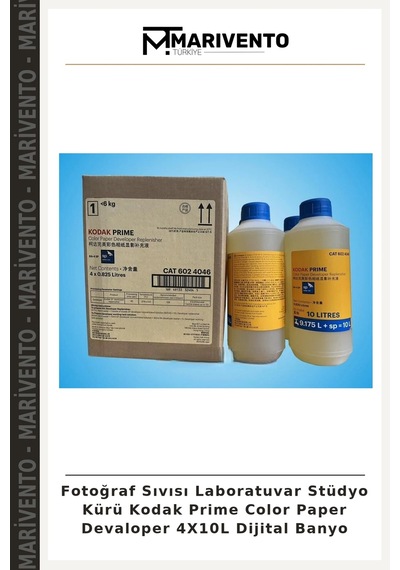 Fotoğraf Sıvısı Laboratuvar Stüdyo Kürü Kodak Prime Color Paper Devaloper 4x10l Dijital Banyo